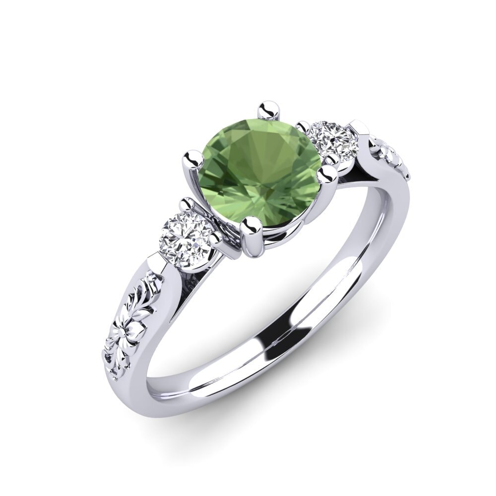 Zafiro Verde Anillo de compromiso Saundria