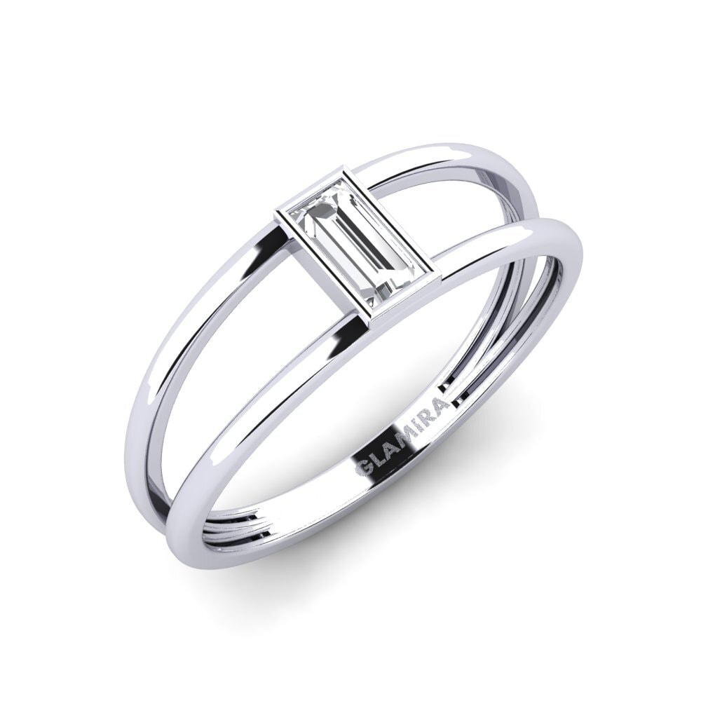 Zafiro blanco Anillo de compromiso Simisear