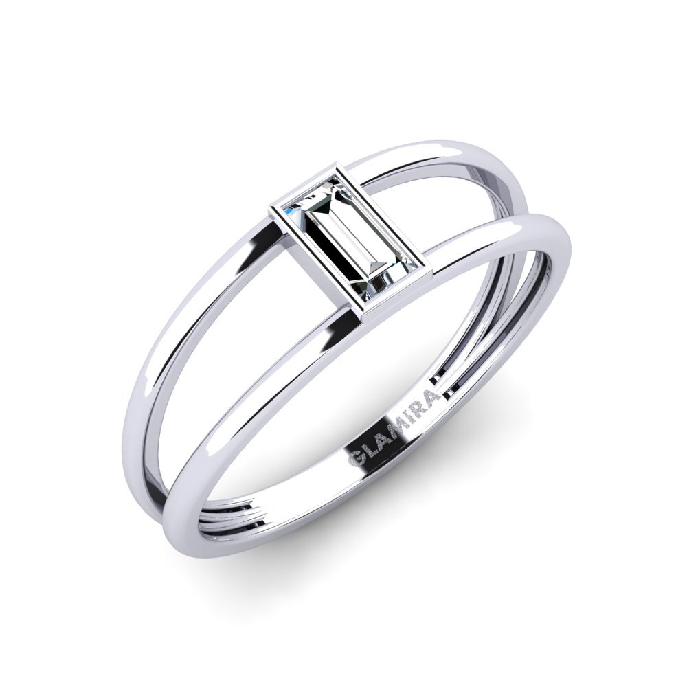 Baguette Zircone Anello di fidanzamento Simisear
