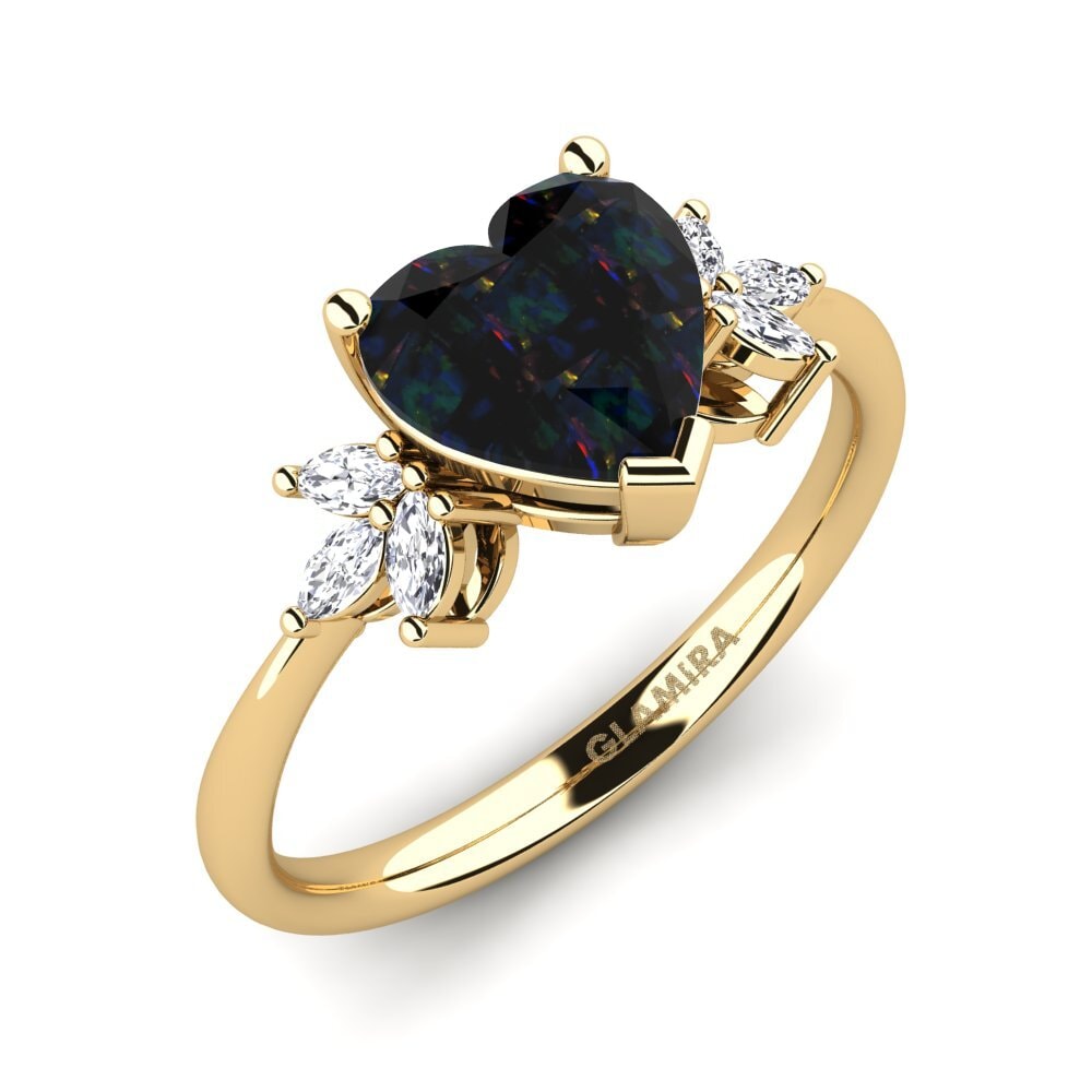 Black Opal Engagement Ring Spenni