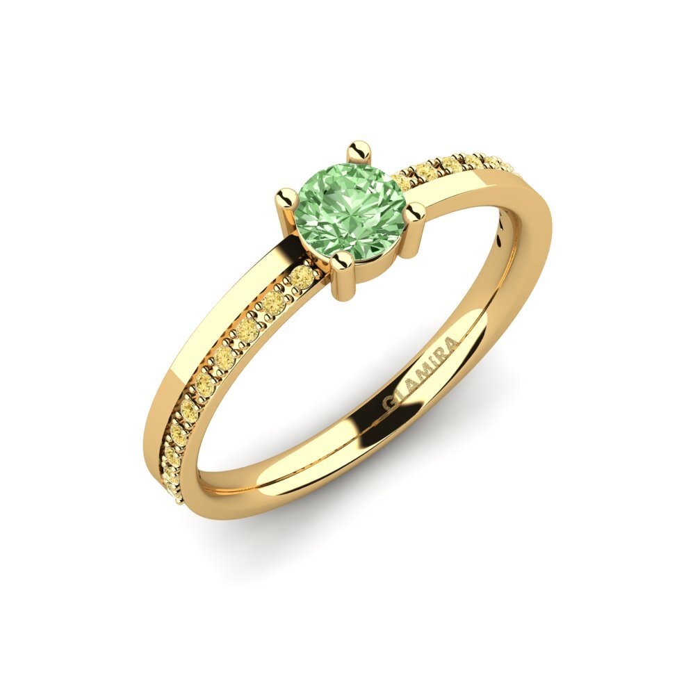 18k Oro Amarillo Anillo de compromiso Starila