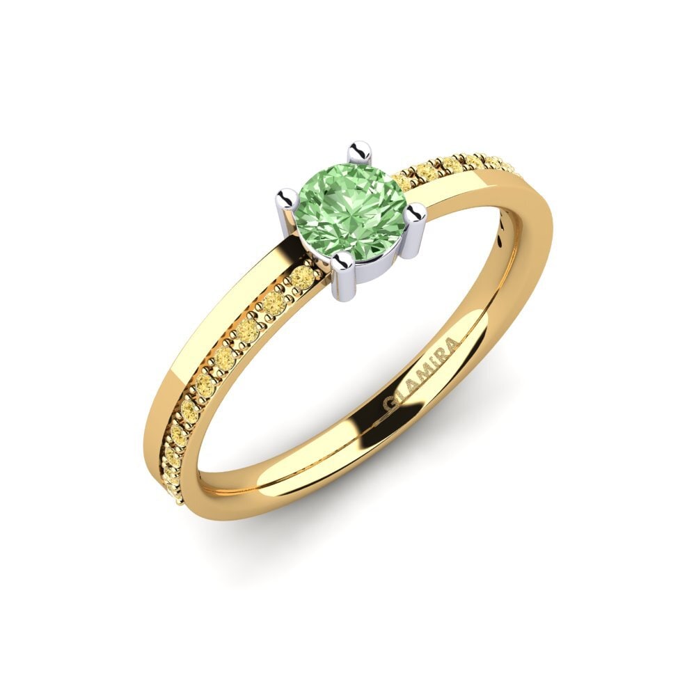 18k Oro Amarillo & Blanco Anillo de compromiso Starila