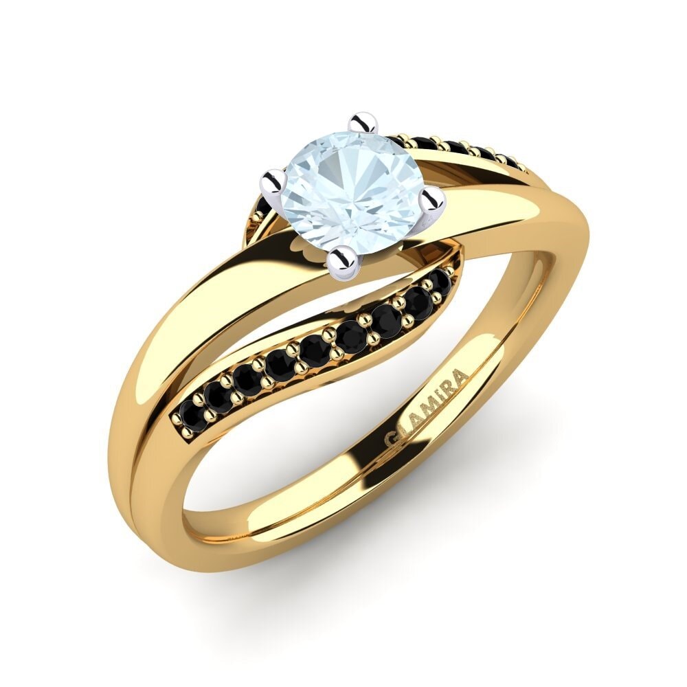 14ct Yellow & White Gold Aquamarine Engagement Ring Sydney
