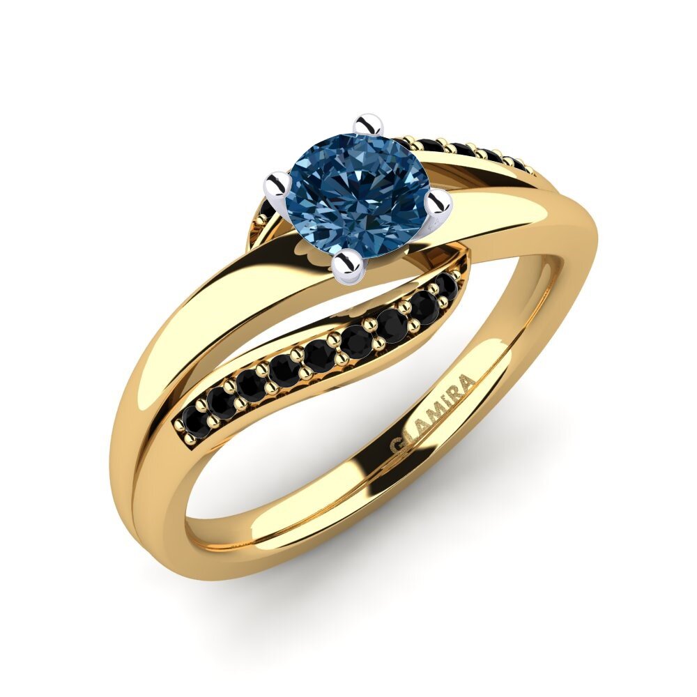18k Oro Amarillo & Blanco Anillo de compromiso Sydney
