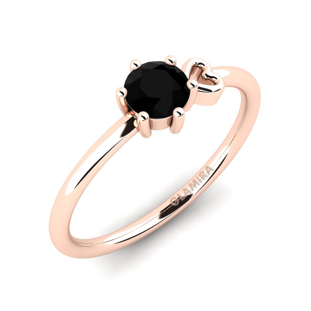 Oro Rosso 375 Onice Nero Anello da donna Tasenka