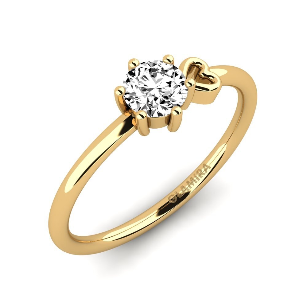 18k Oro Amarillo Moissanita Anillo de Mujer Tasenka