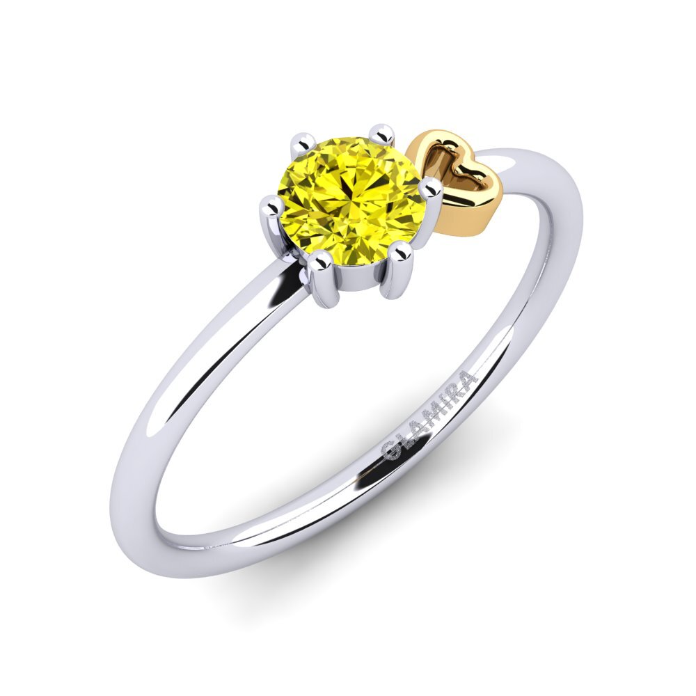 9K Wit & Geel Goud Gele Diamant Dames Ring Tasenka