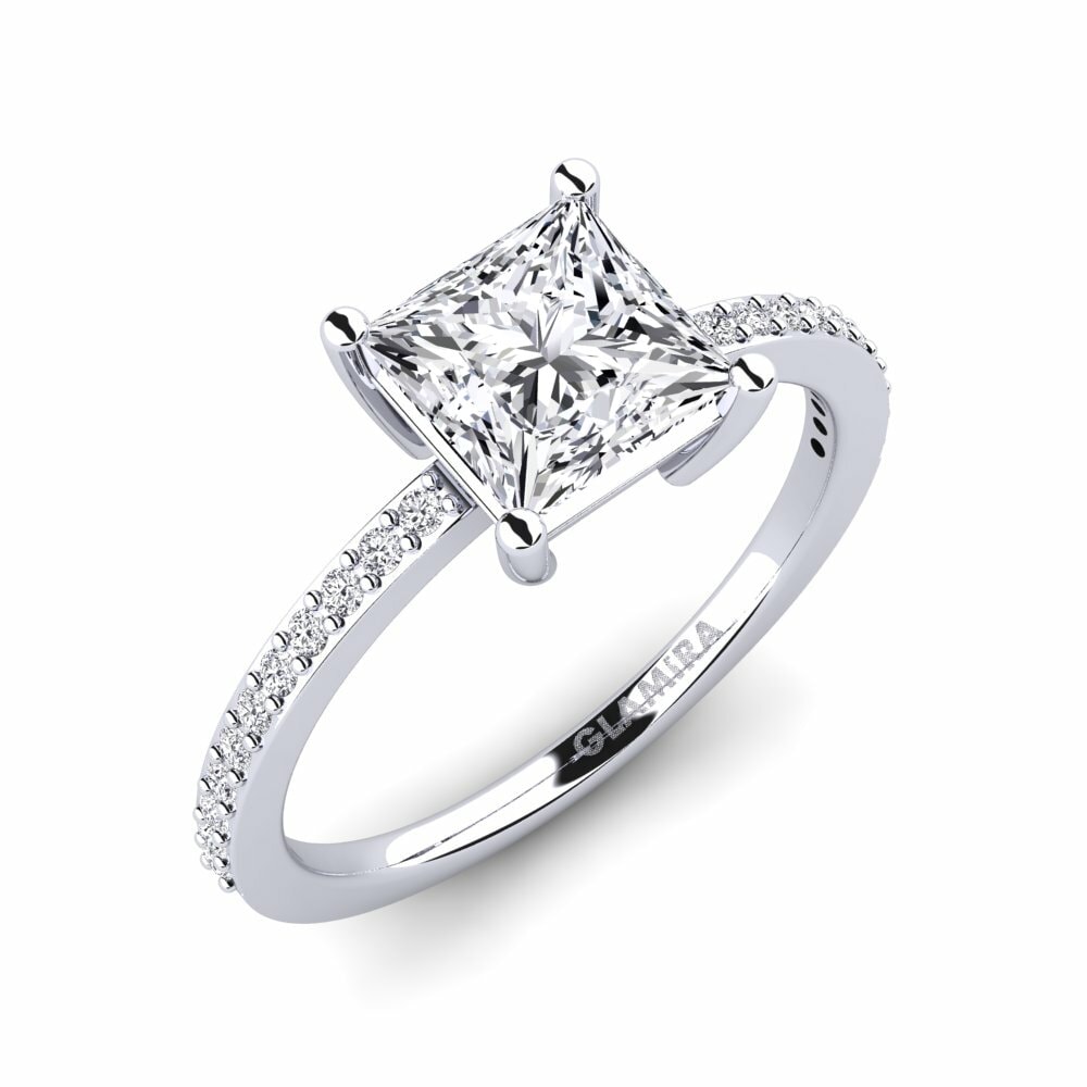 Weißgold 750 Labor-gezüchteter Diamant Verlobungsring Thursa