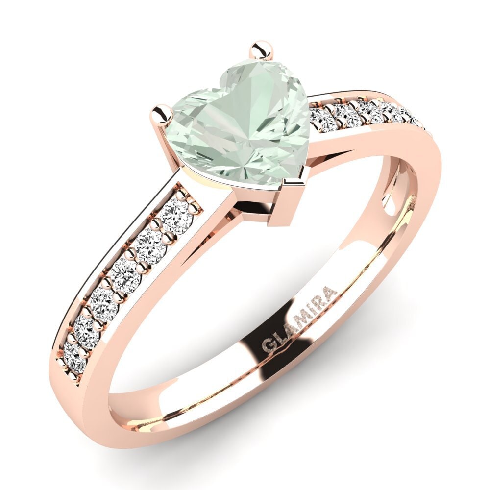 14ct Rose Gold Green Amethyst Engagement Ring Tina