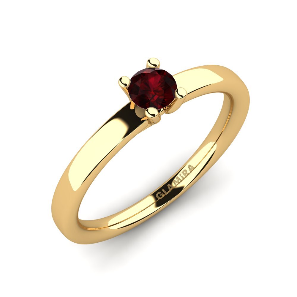 14K Yellow Gold Garnet Engagement Ring Titina