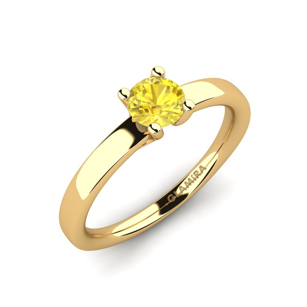 Or Jaune 585 Saphir Jaune Bague de fiançailles Titina 0.5 crt