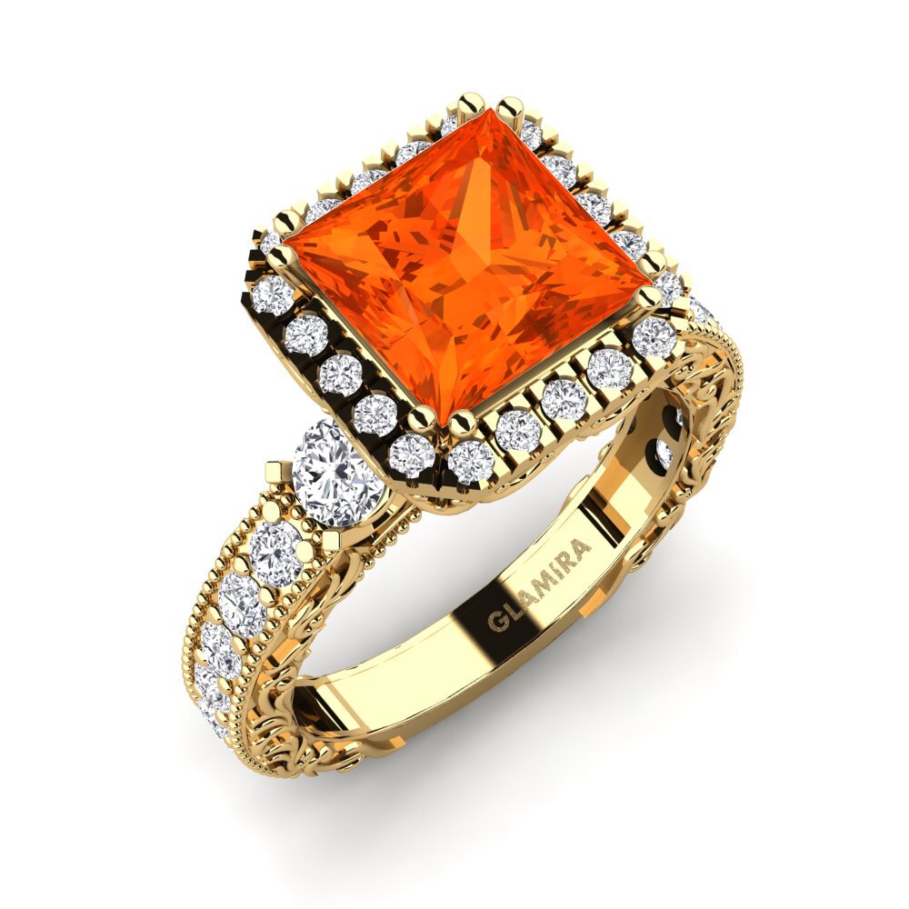 Fire Opal Engagement Ring Mariko