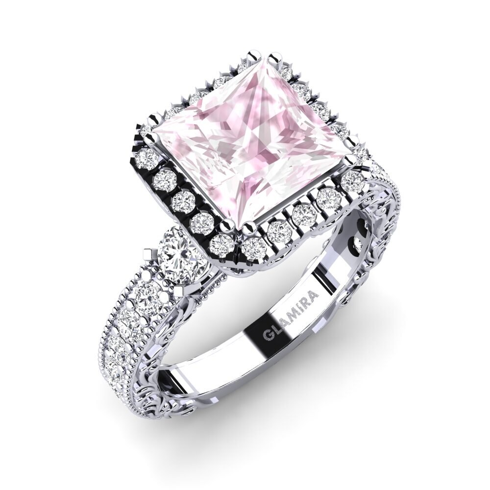 Argent Blanc Kunzite Bague de fiançailles Mariko