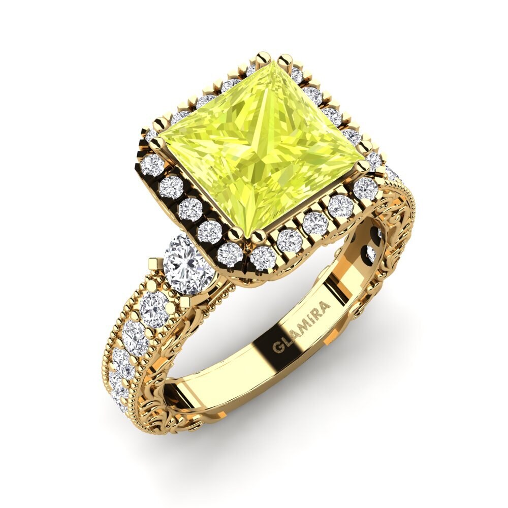 Lemon Quartz Engagement Ring Mariko