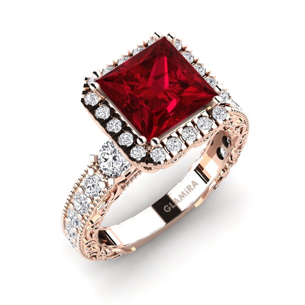 Rubis Naturel Taille Princesse 0,14 Carat - Superbe, Rouge, Clarté VS1