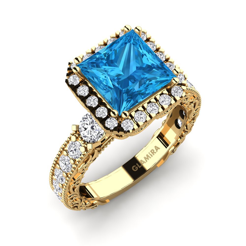 Blue Topaz Engagement Ring Mariko