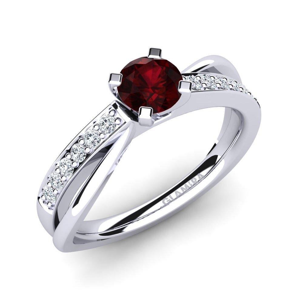 Garnet Engagement Ring Viviette