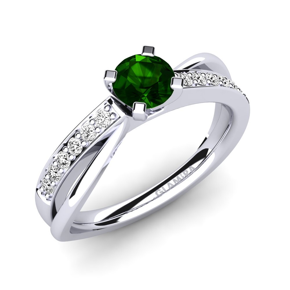Green Tourmaline Engagement Ring Viviette