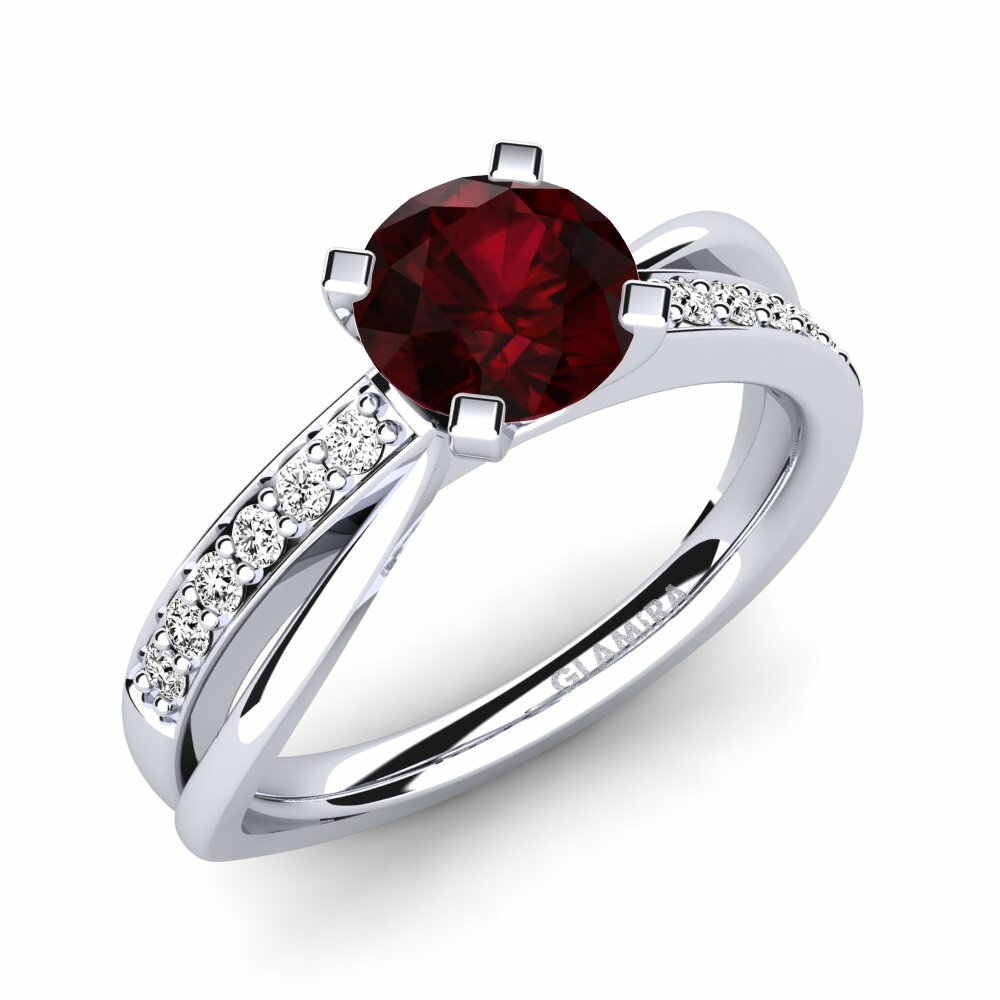 Granaat Verlovingsring Viviette 1.0 crt