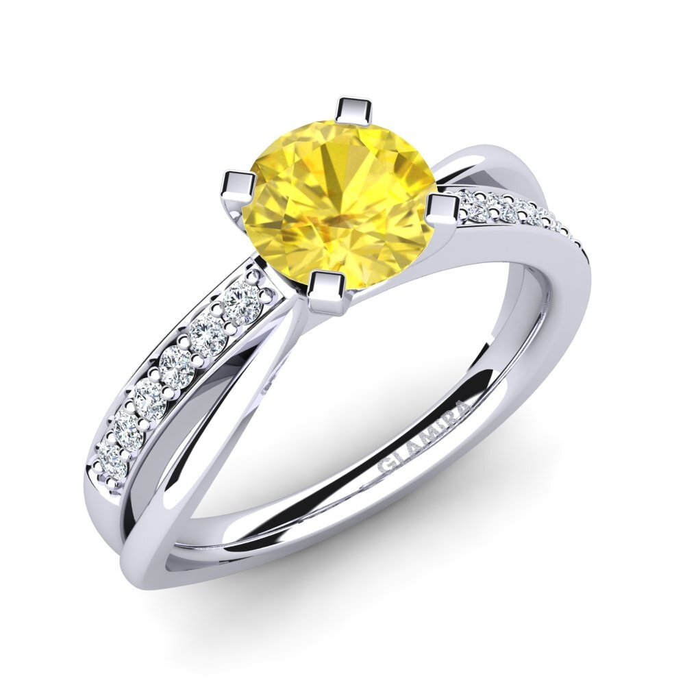 Yellow Sapphire Engagement Ring Viviette 1.0 crt