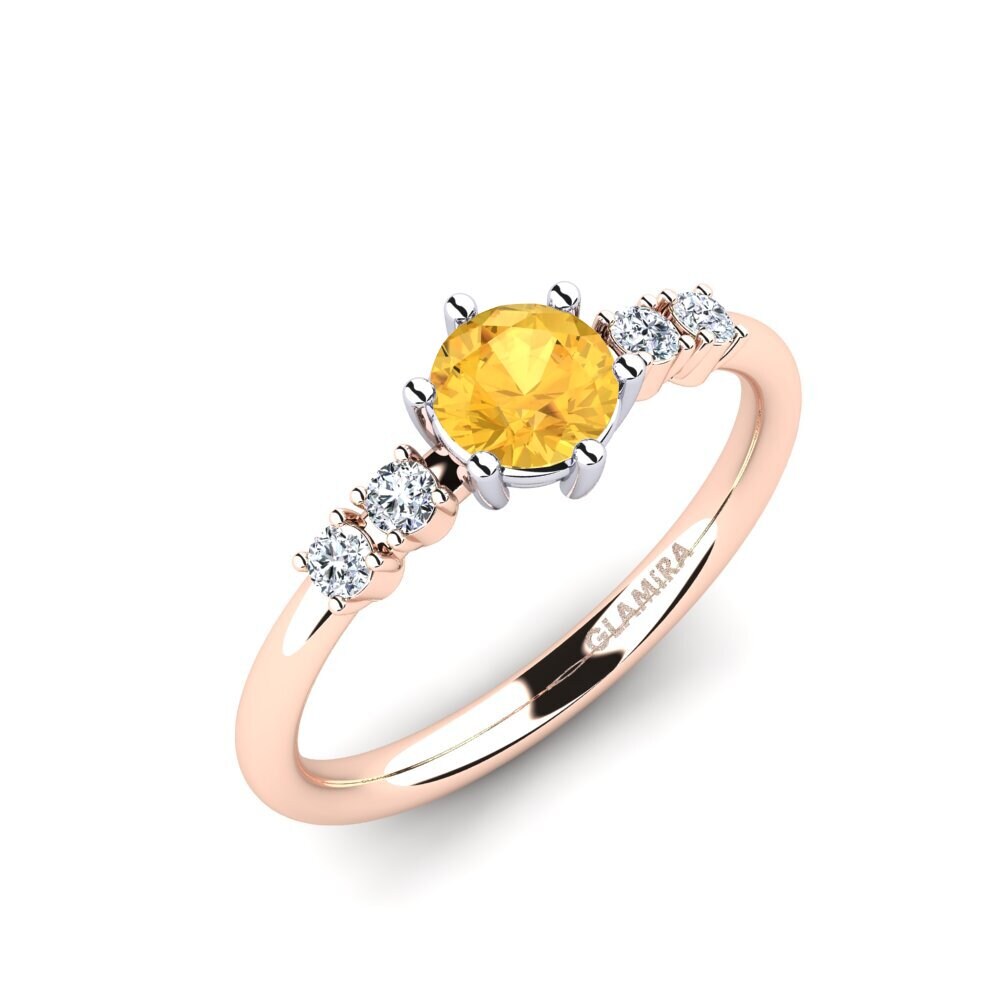 9k Rose & White Gold Citrine Engagement Ring Zanessa