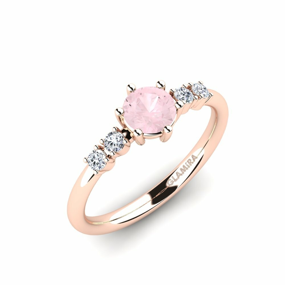 9k Rose Gold Rose Quartz Engagement Ring Zanessa