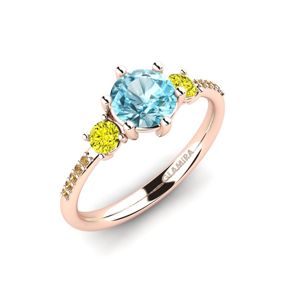 Circón Azul Anillo de compromiso Zanyria
