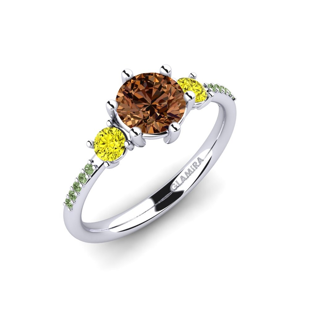 18k Oro Blanco Anillo de compromiso Zanyria