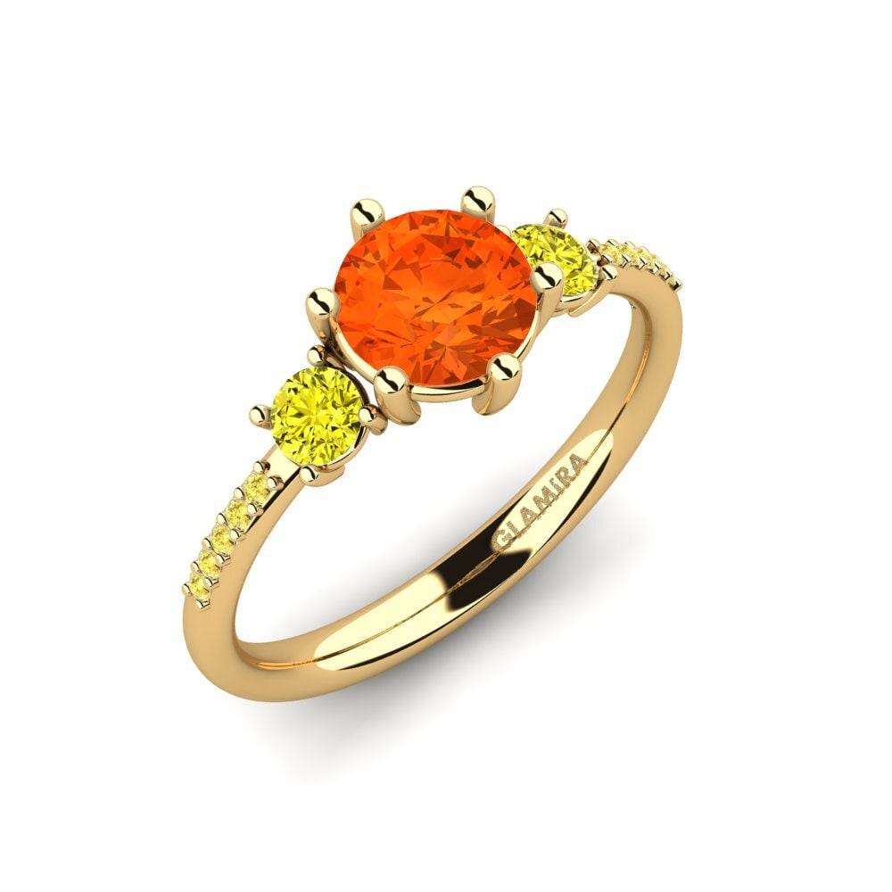 9ct Yellow Gold Fire Opal Engagement Ring Zanyria