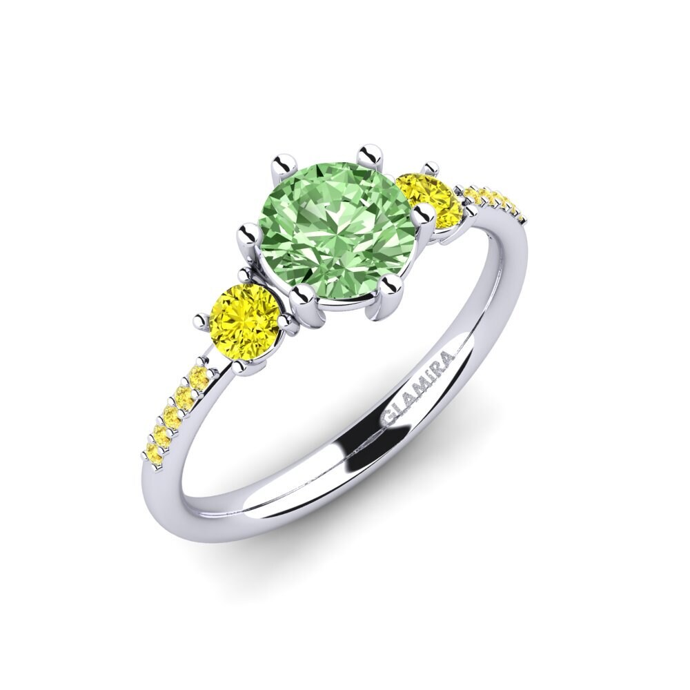 18k Oro Blanco Anillo de compromiso Zanyria
