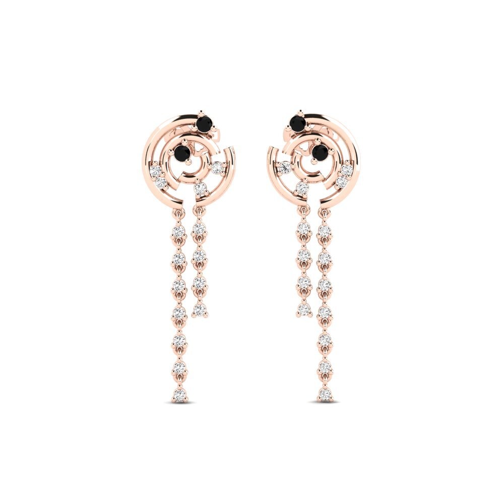 14ct Rose Gold Black Onyx Women's Earring Archaicci