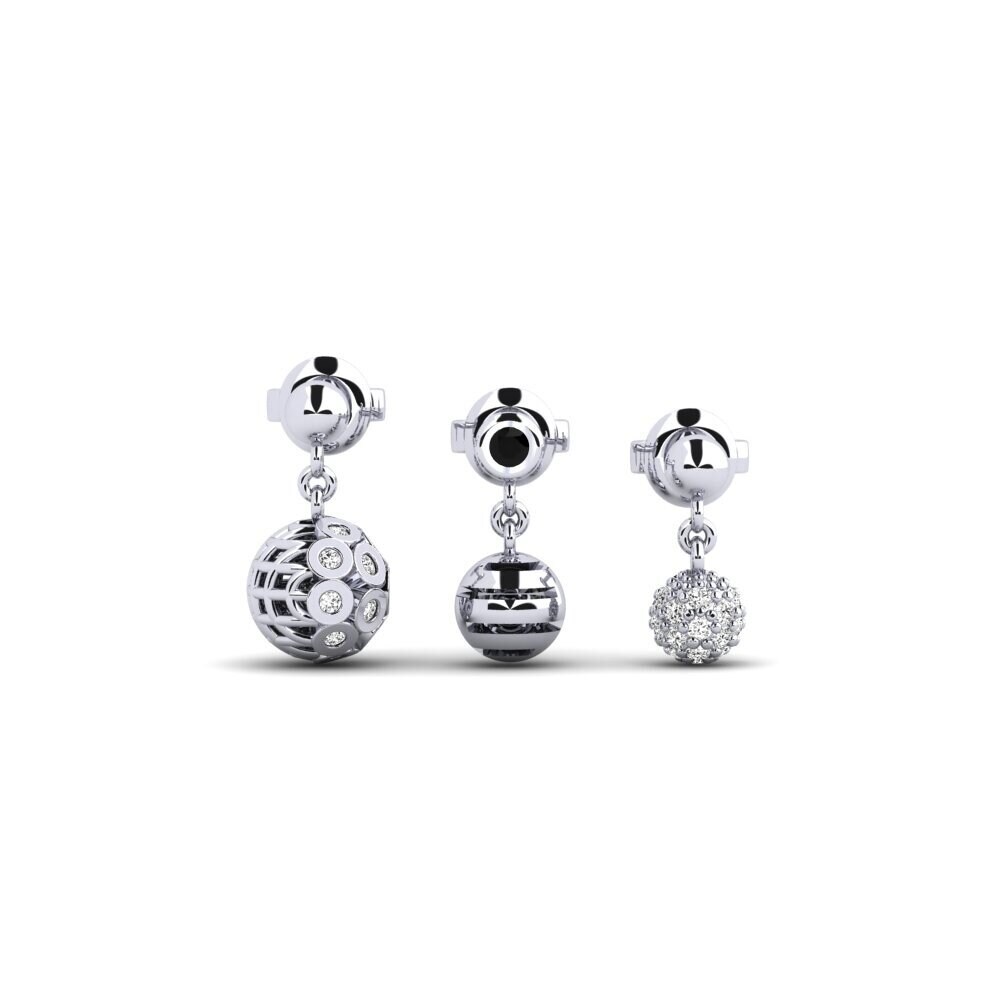 950 Platinum Black Onyx Women's Earring Archery - SET