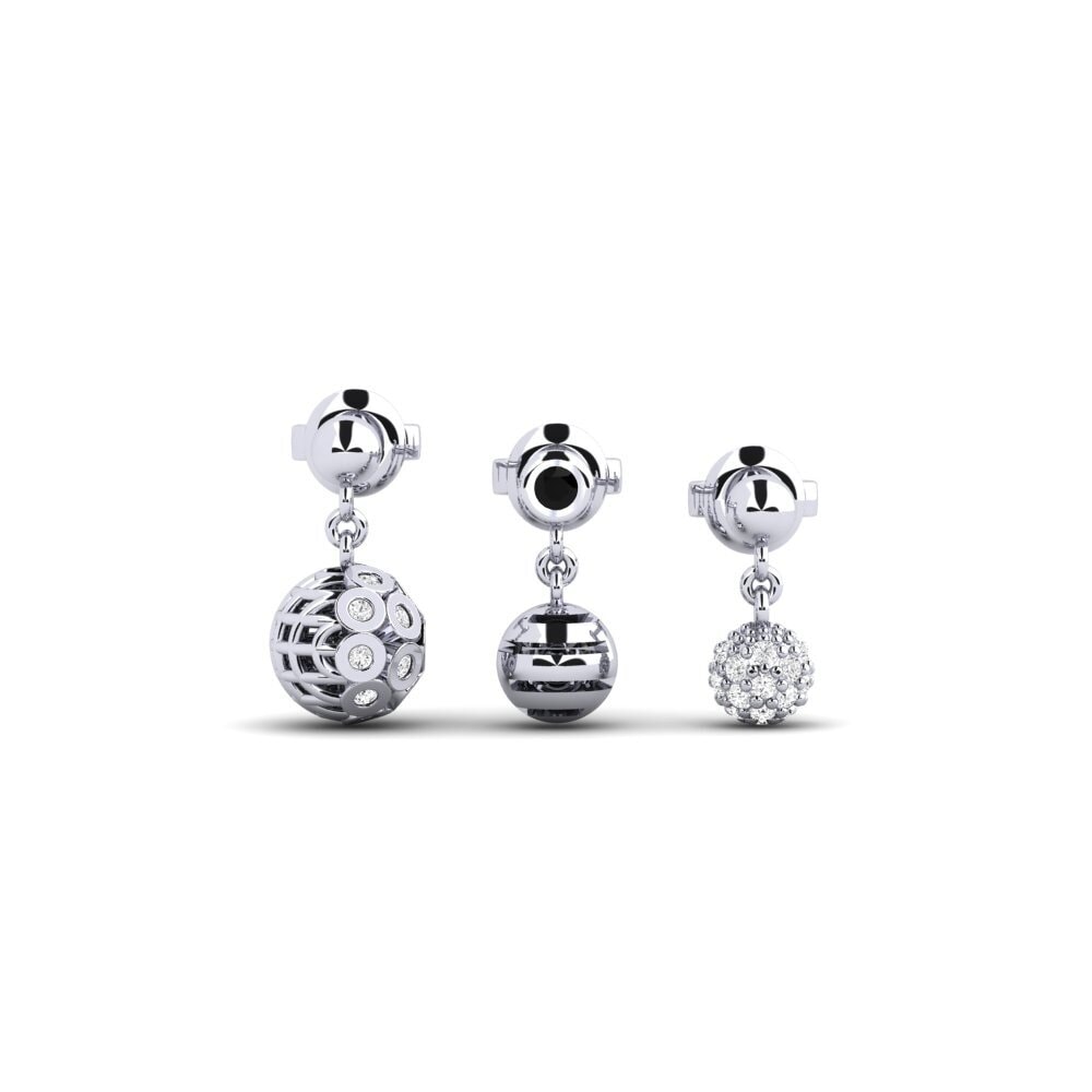 950 Platinum Black Sapphire Women's Earring Archery - SET