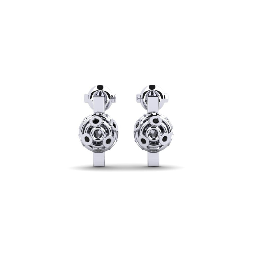 950 Platinum Black Sapphire Women's Earring Askew