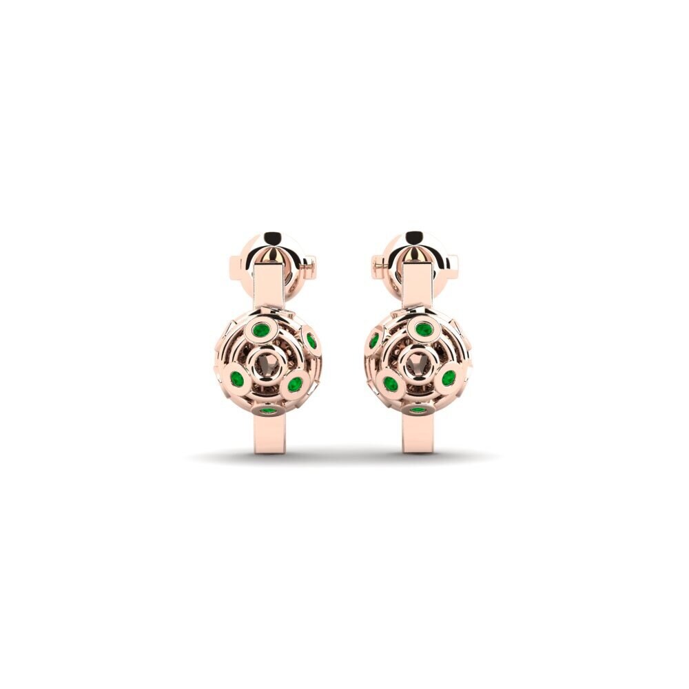 14ct Rose Gold Emerald Women's Earring Askew