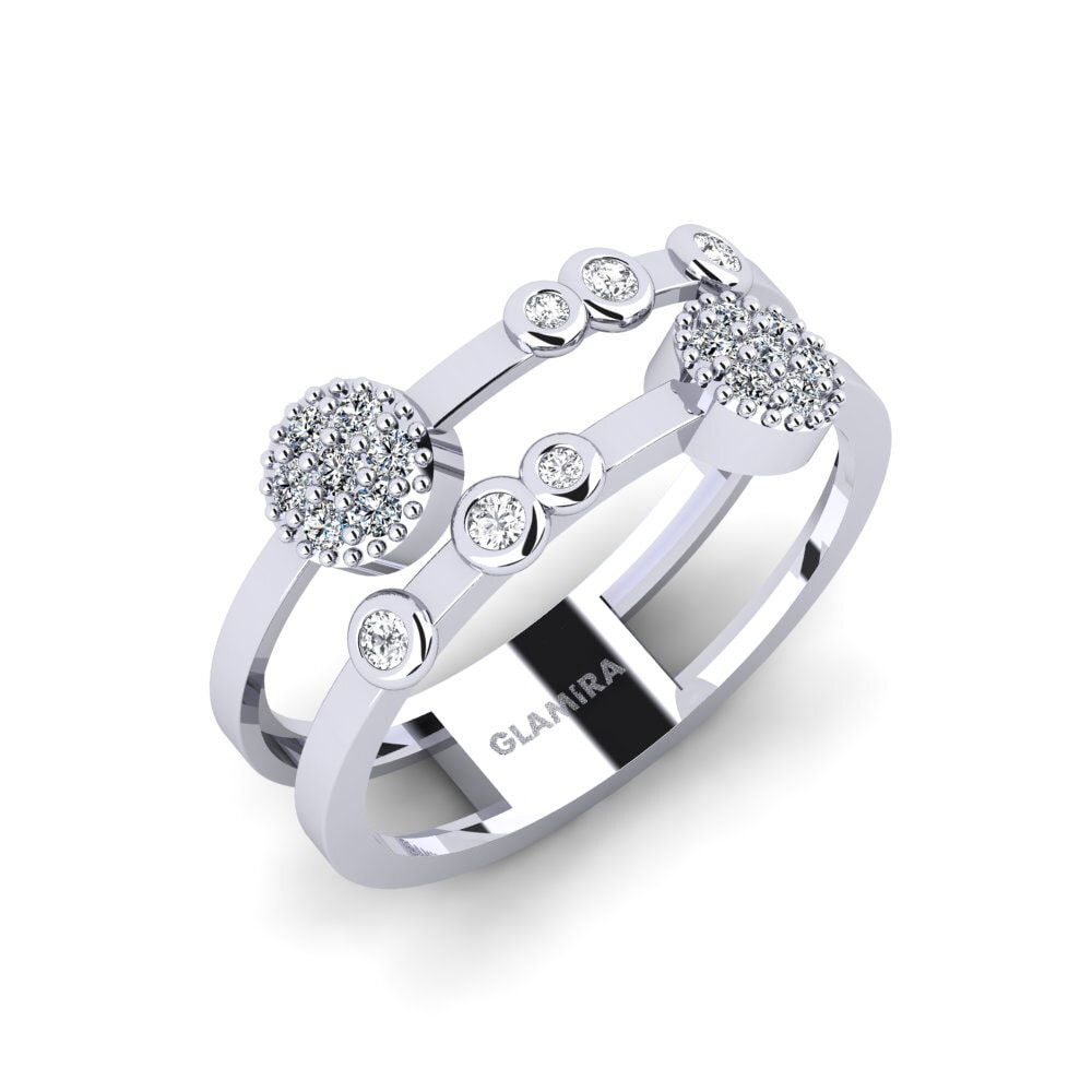 18ct White Gold Zirconia Ring Auver