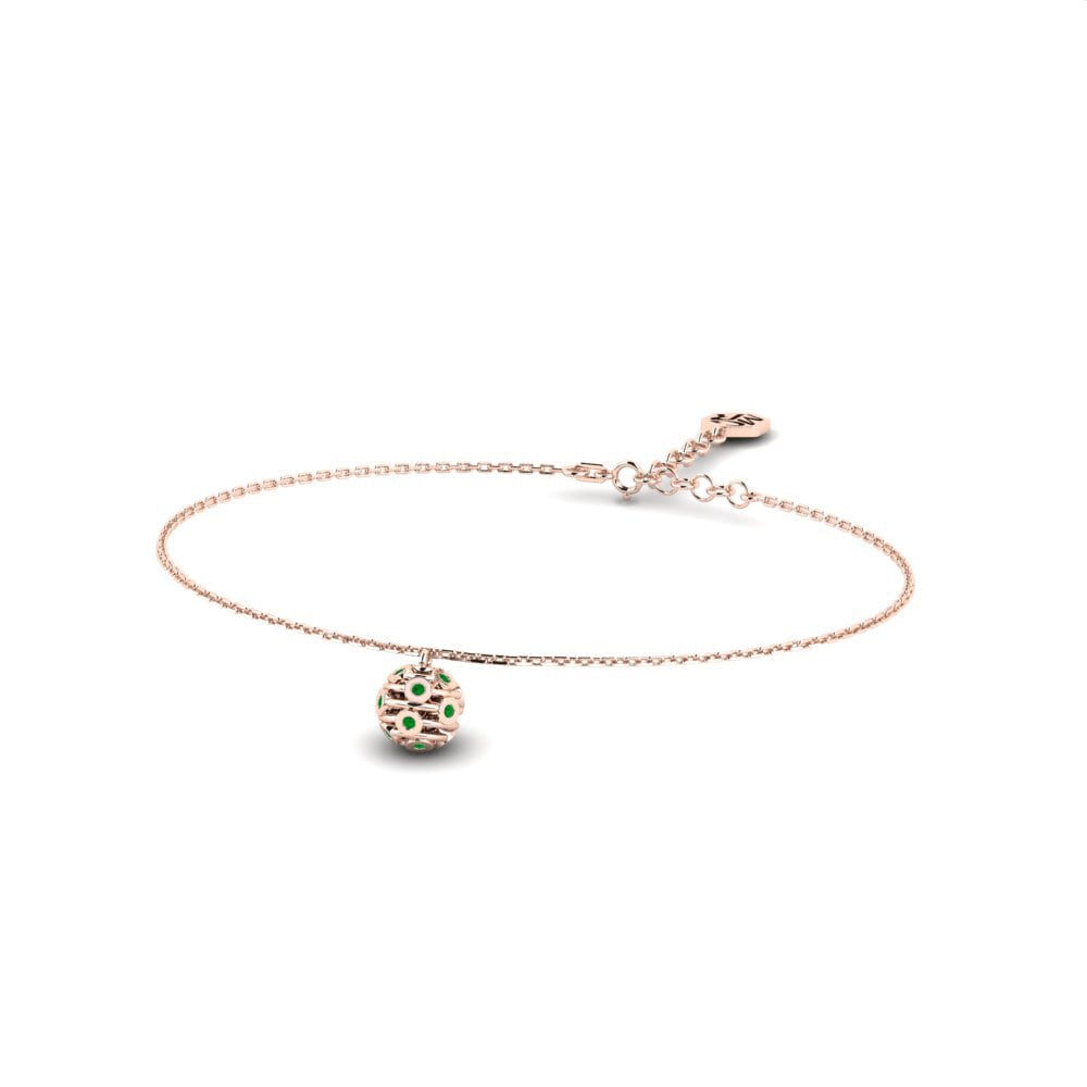 14ct Rose Gold Emerald Women's Bracelet Aylwarde