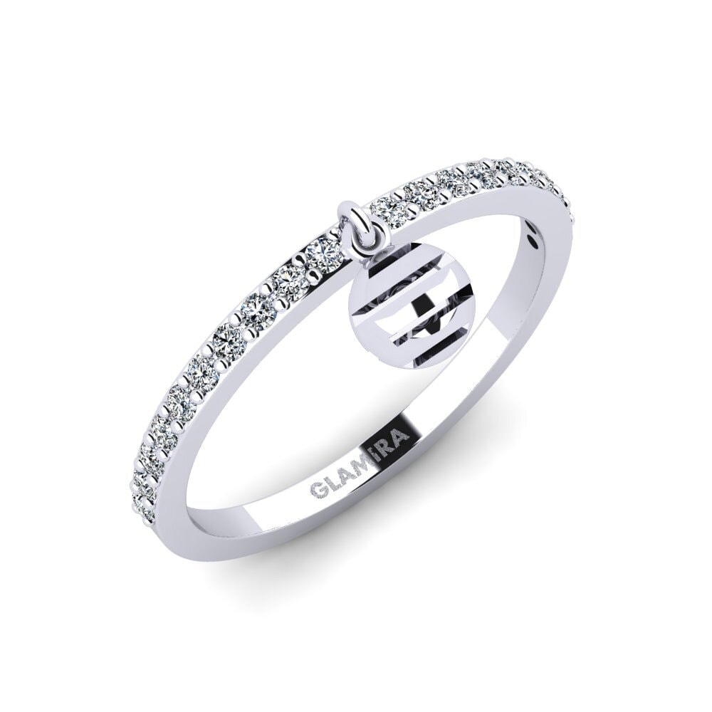 18ct White Gold Zirconia Ring Bagford