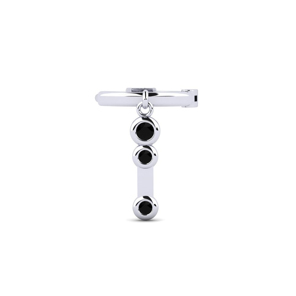 950 Platinum Black Sapphire Women's Earring Ballu