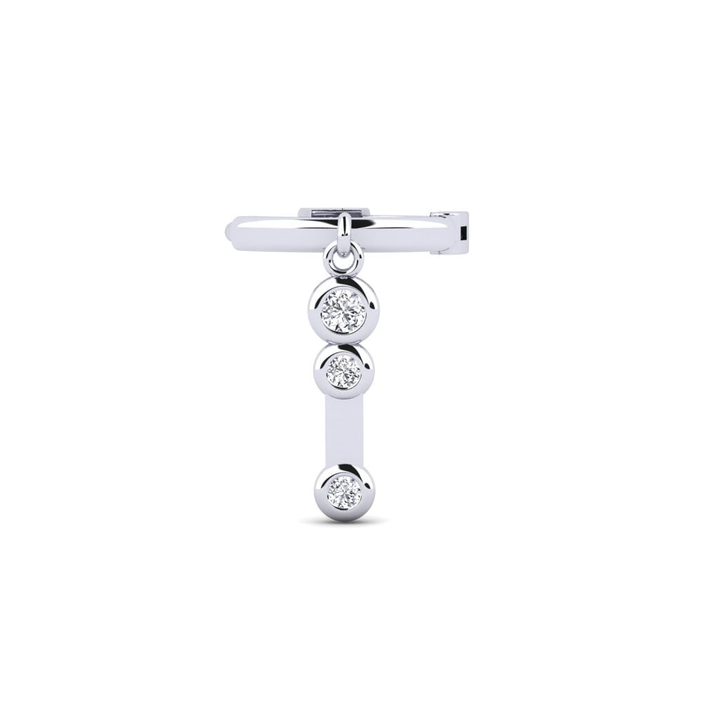 14k White Gold Diamond Women's Earring Ballu