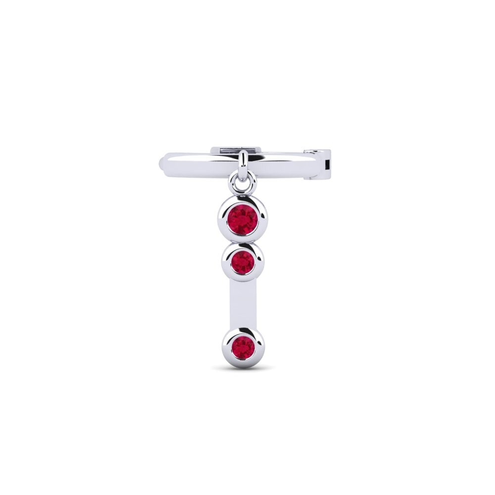950 Platinum Ruby Women's Earring Ballu