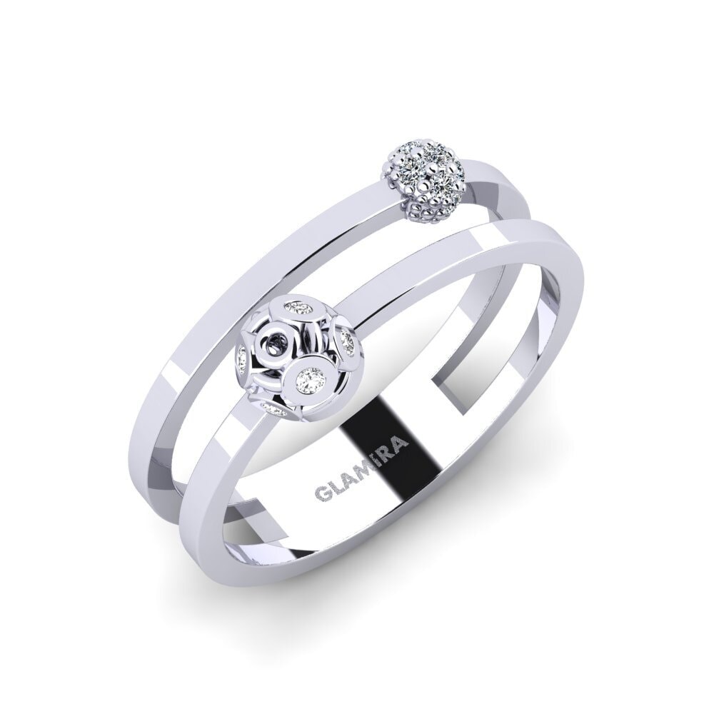 18ct White Gold Zirconia Ring Bantroy