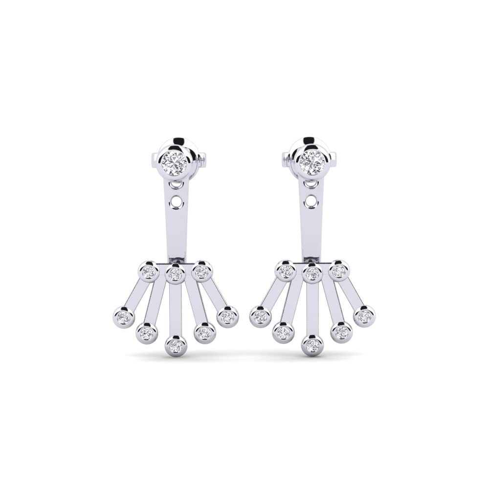 14k White Gold Diamond Women's Earring Baolina