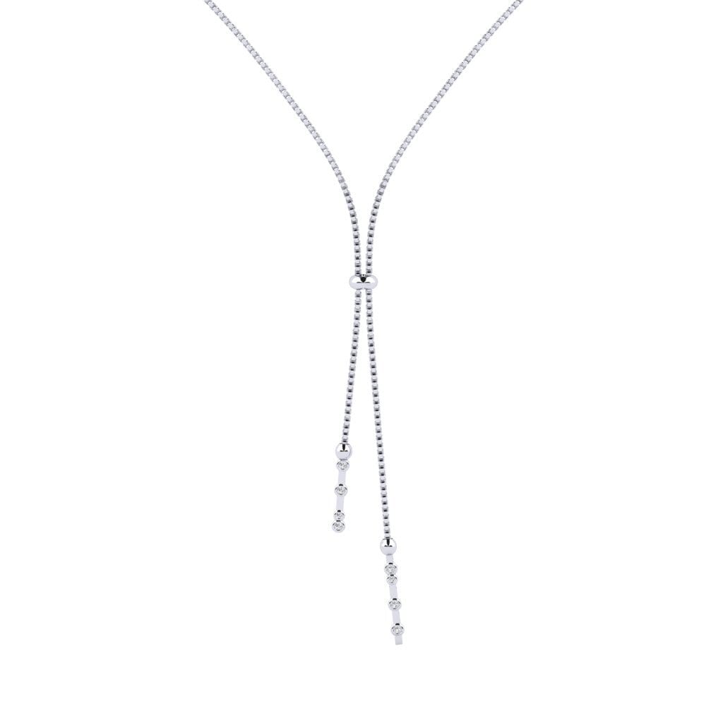 14k White Gold Diamond Women's Necklace Basalla