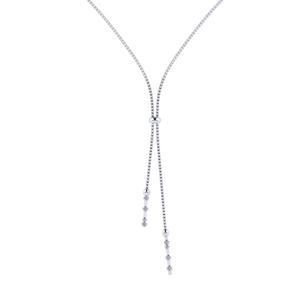 18ct White Gold Zirconia Women's Necklace Basalla