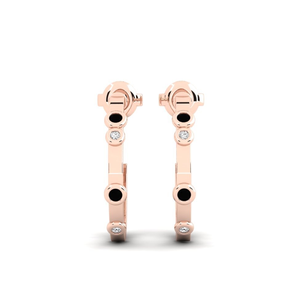 14ct Rose Gold Black Onyx Women's Earring Benih