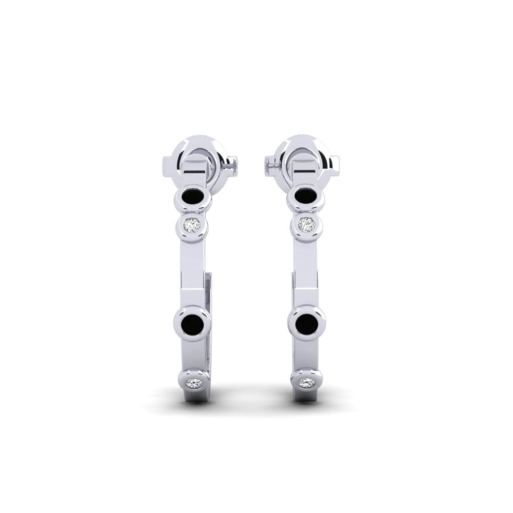 950 Platinum Black Onyx Women's Earring Benih