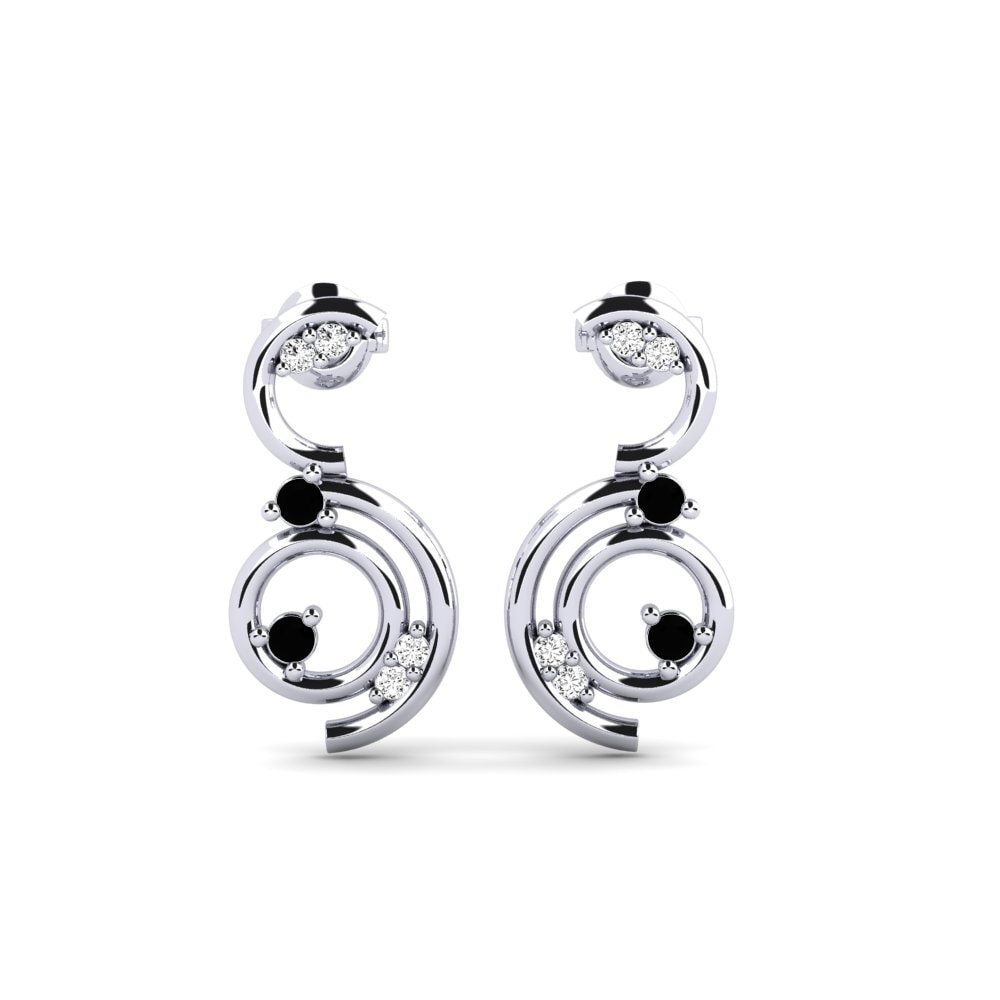 950 Platinum Black Onyx Women's Earring Benovie