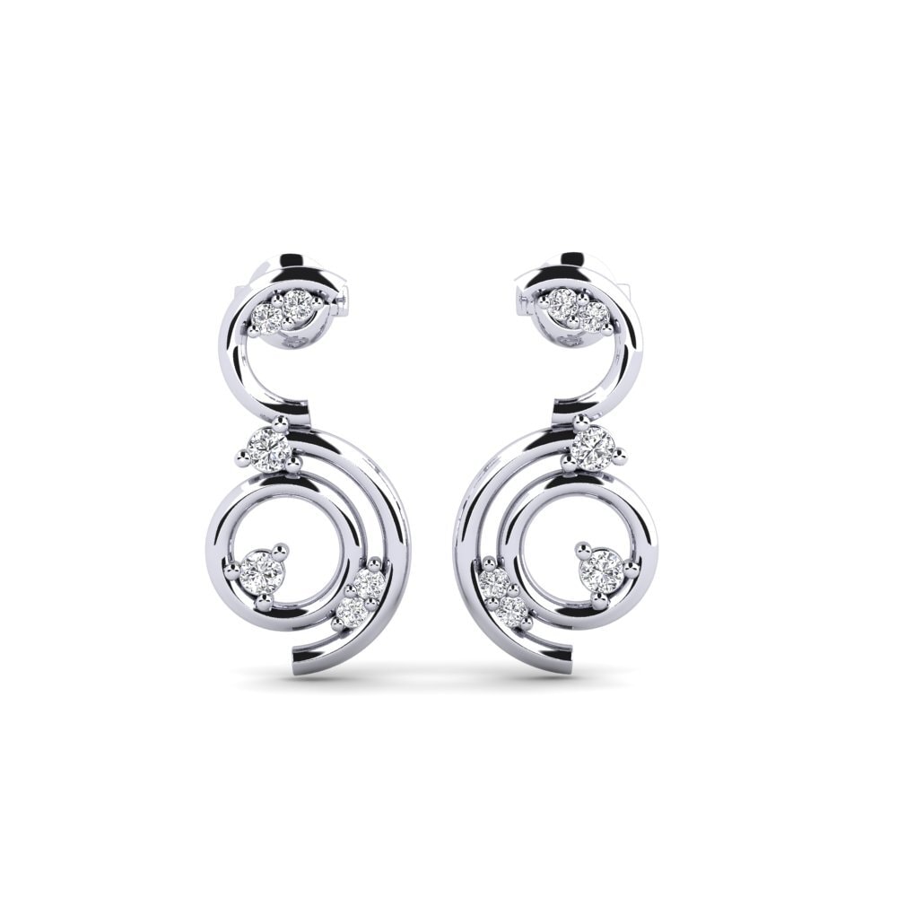 14k White Gold Diamond Women's Earring Benovie