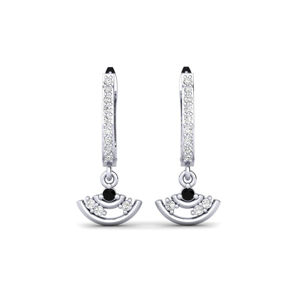 950 Platinum Black Onyx Women's Earring Berpunk
